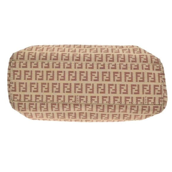 FENDI Logo Zucca Zucchino Pattern Hand Bag Canvas Leather Pink Italy 35EF744 - Picture 5 of 16